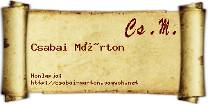 Csabai Márton névjegykártya