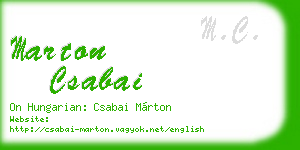 marton csabai business card